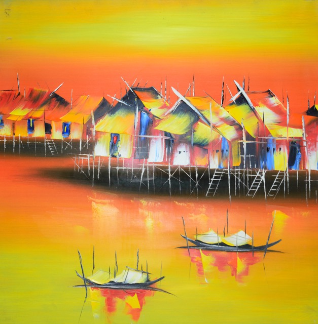 Tranh Sơn Dầu Phố Sông 7